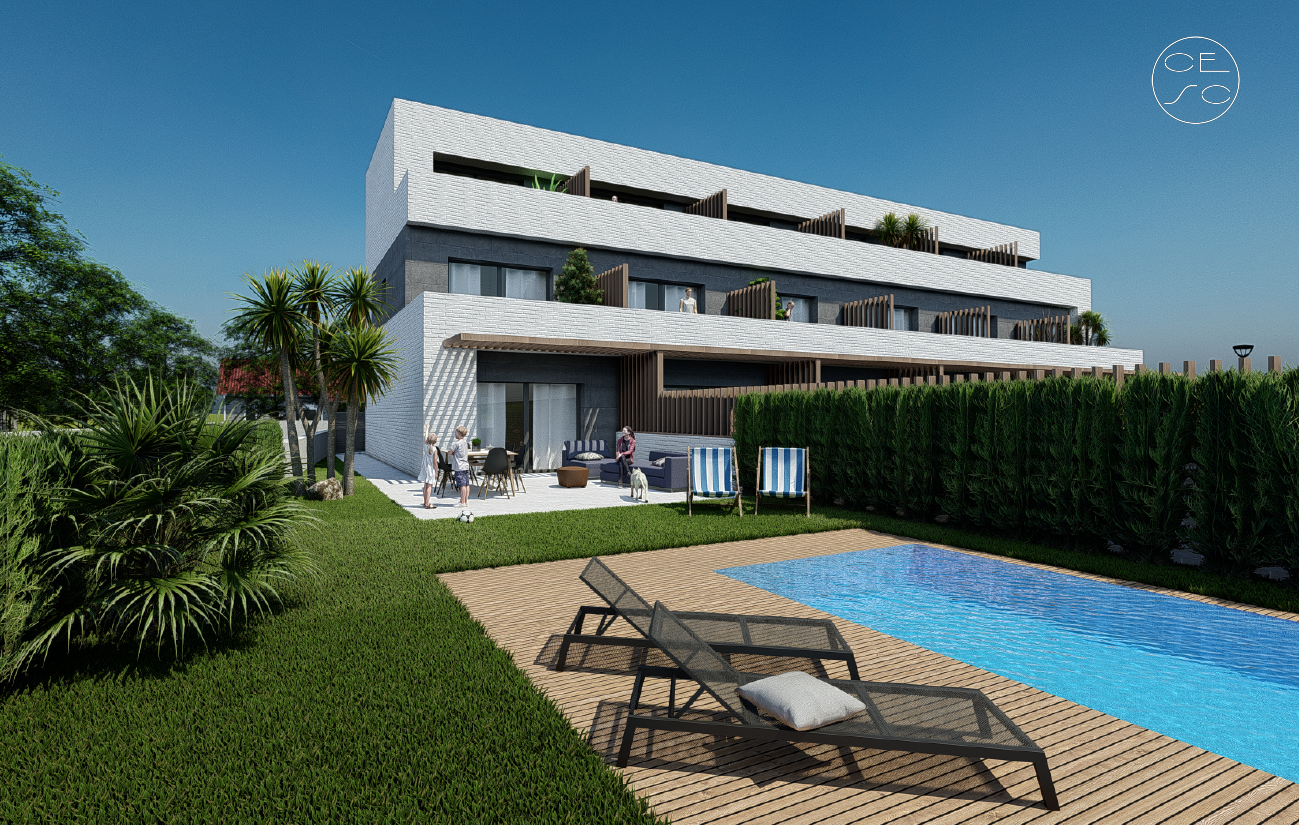 Proyecto de 6 adosados a segunda línea de playa
